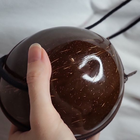 Coconut Bag Crossbody Handmade Zips open zip compartmemt inside Vintage 2005 - Picture 13 of 16